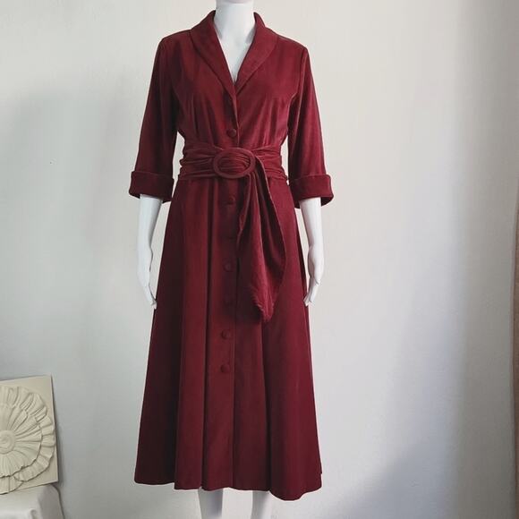 J. Peterman Corduroy Midi Dress Size 10 - Picture 12 of 12